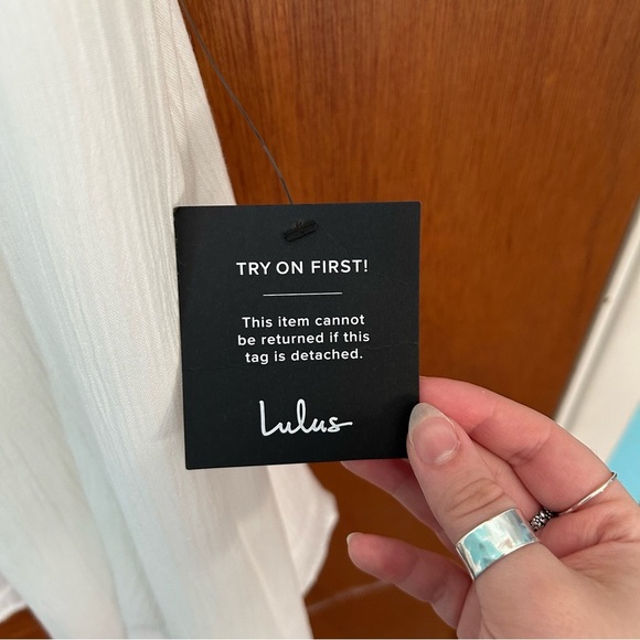 NWT Lulu’s White Harbor Point Flutter-Sleeve Mini Wrap Dress - Picture 10 of 11